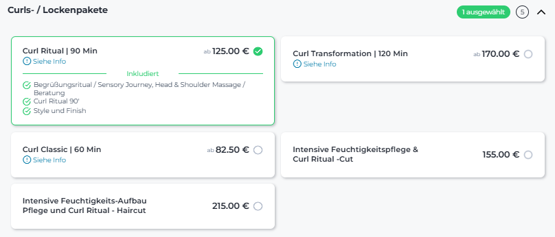 Beispiel aus Senseason Friseure Preisliste